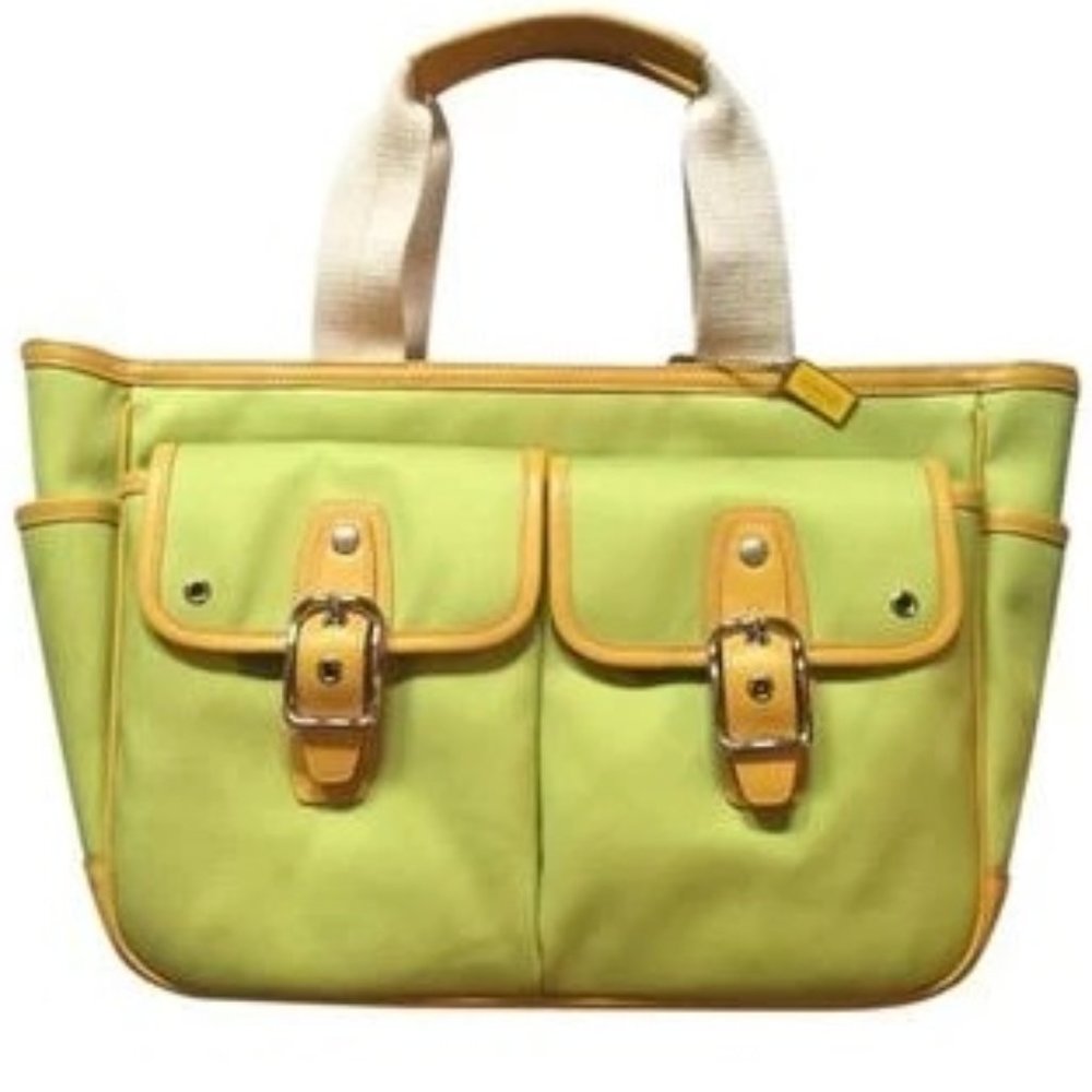 Coach Canvas Twill and Leather Garden Tote